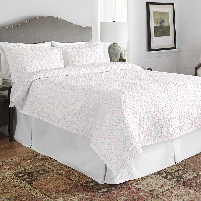 Pointehaven Print 200 Thread Count Percale Cotton Quilt Set