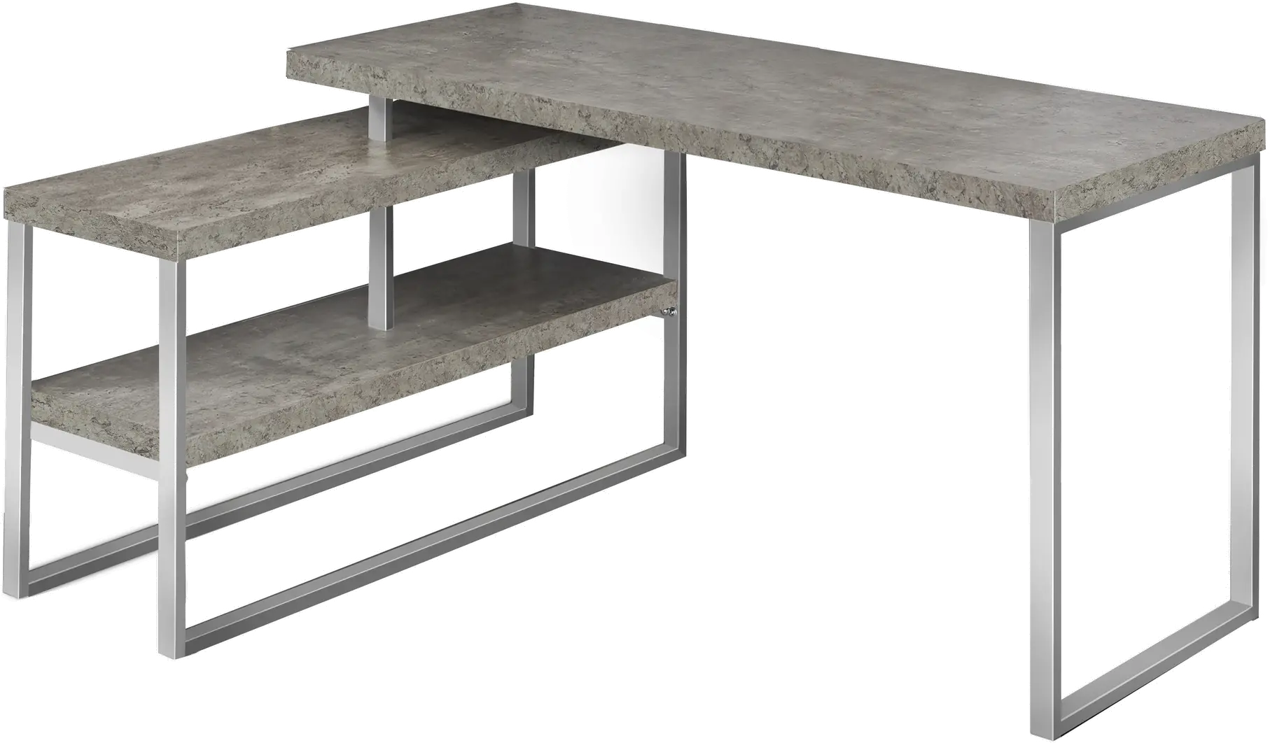 Monarch Gray L-Shaped Desk