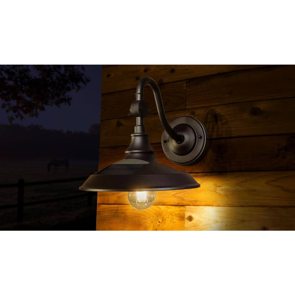 CLASSY CAPS Dark Bronze SolarBattery Operated Outdoor Barn Light Sconce SBL738