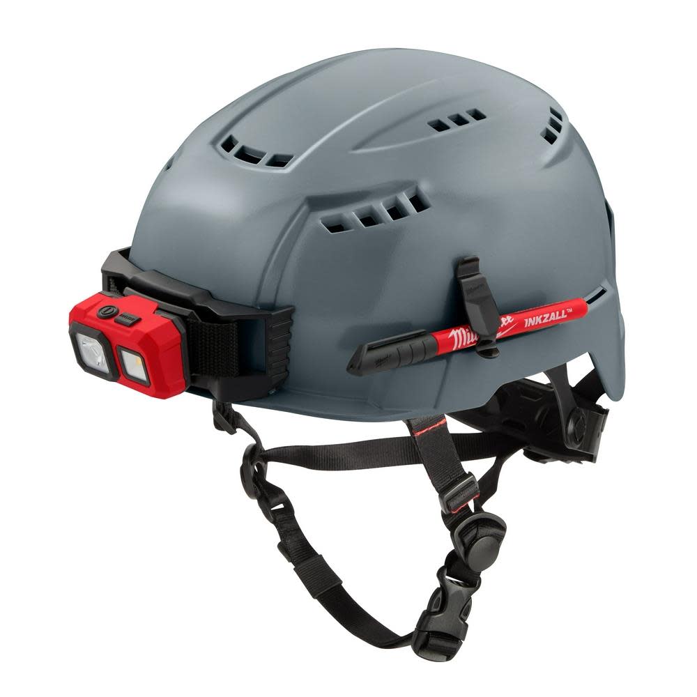 Milwaukee Gray Vented Helmet with BOLT Type 2 Class C