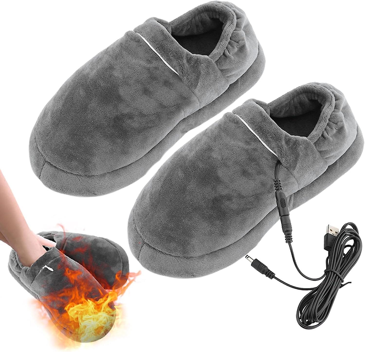 Usb Heated Slippers Rechargeable，office Winter Warming Slippers，plush Warm Electric Slipper Xmas Birthday Gifts For Men Women