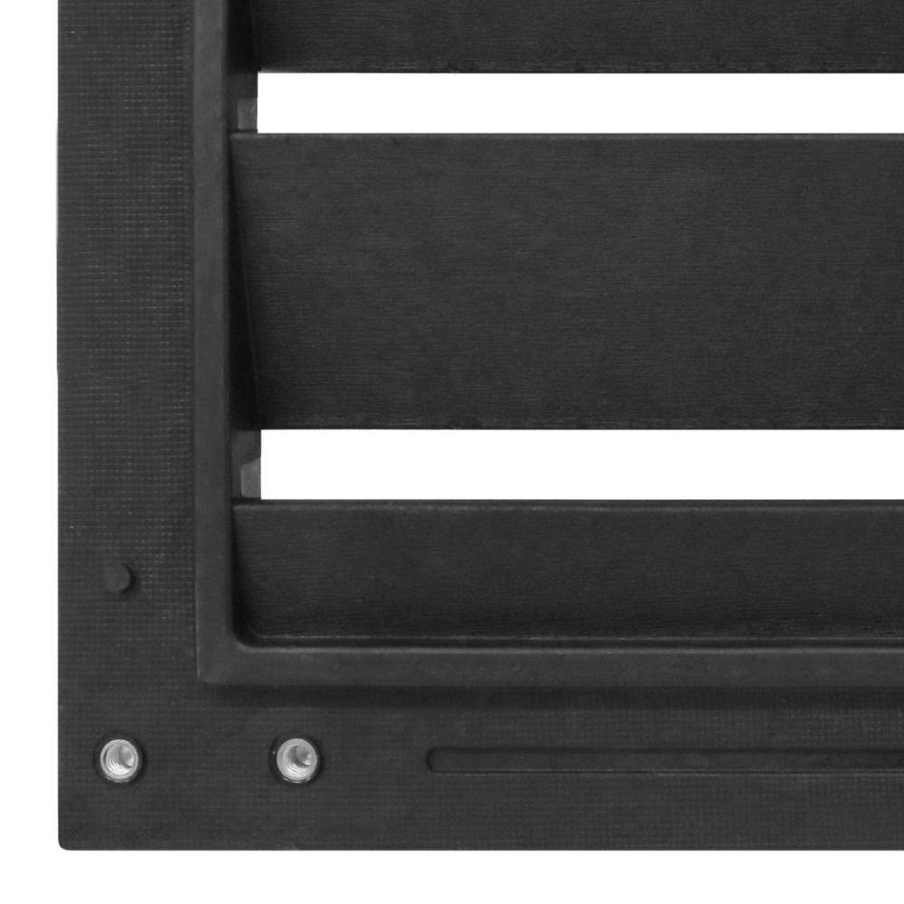 DISTINCT 24 in. x 48 in. Shutter Black Recycled Rubber Decorative Privacy Screen Panel MT5100630