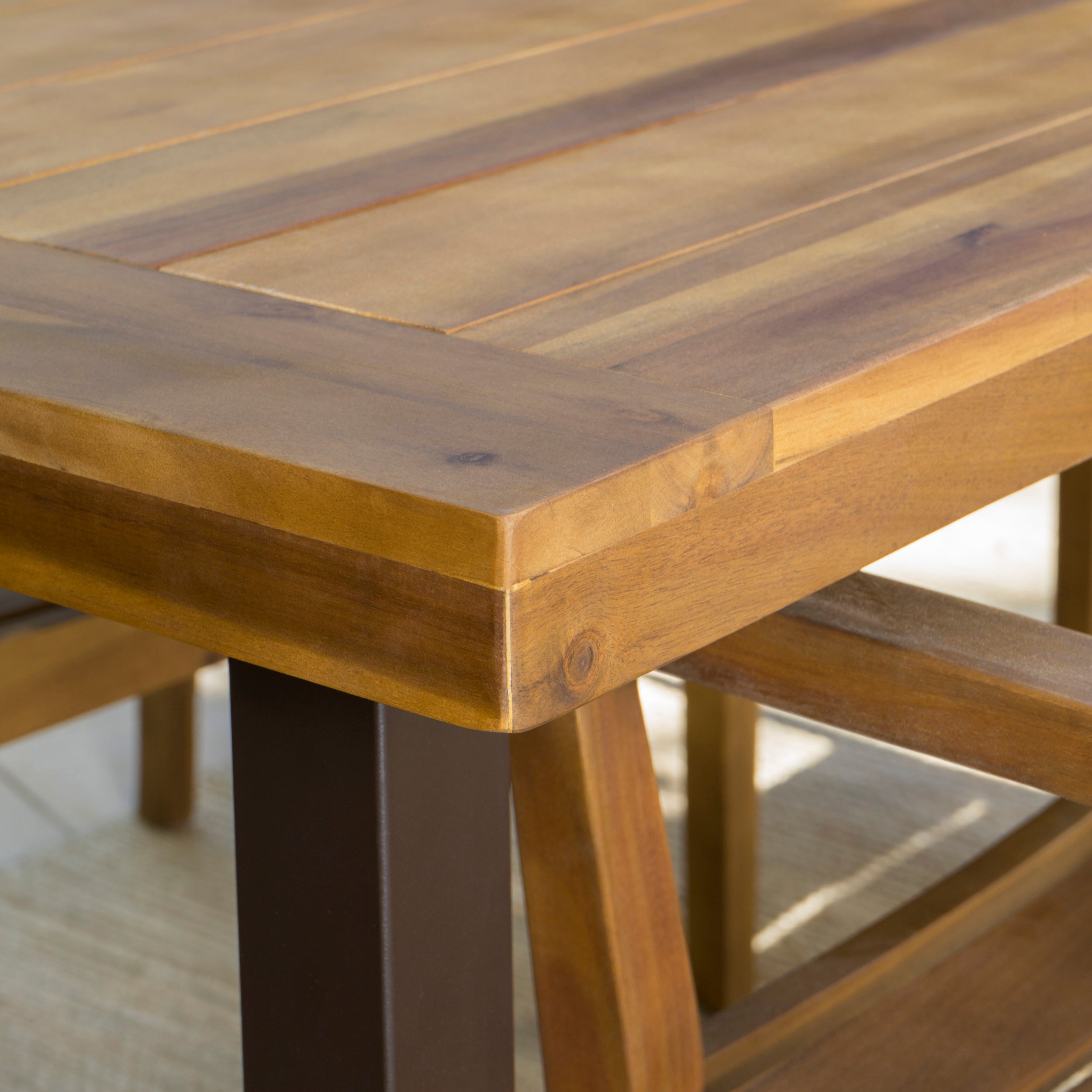 Spanish Bay Teak Finish Acacia Wood Dining Table