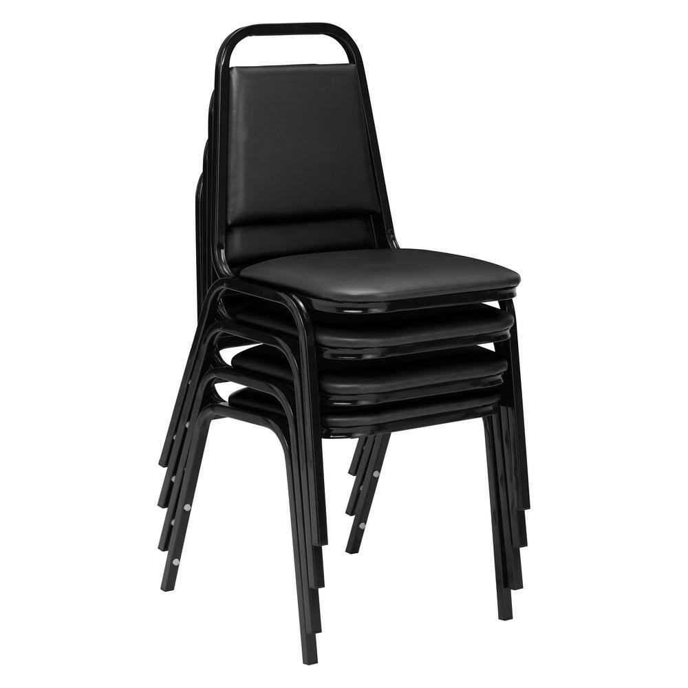 National Public Seating 9100 Series Panther Black Vinyl Upholstered Banquet Chair (4-Pack) 9110-B4