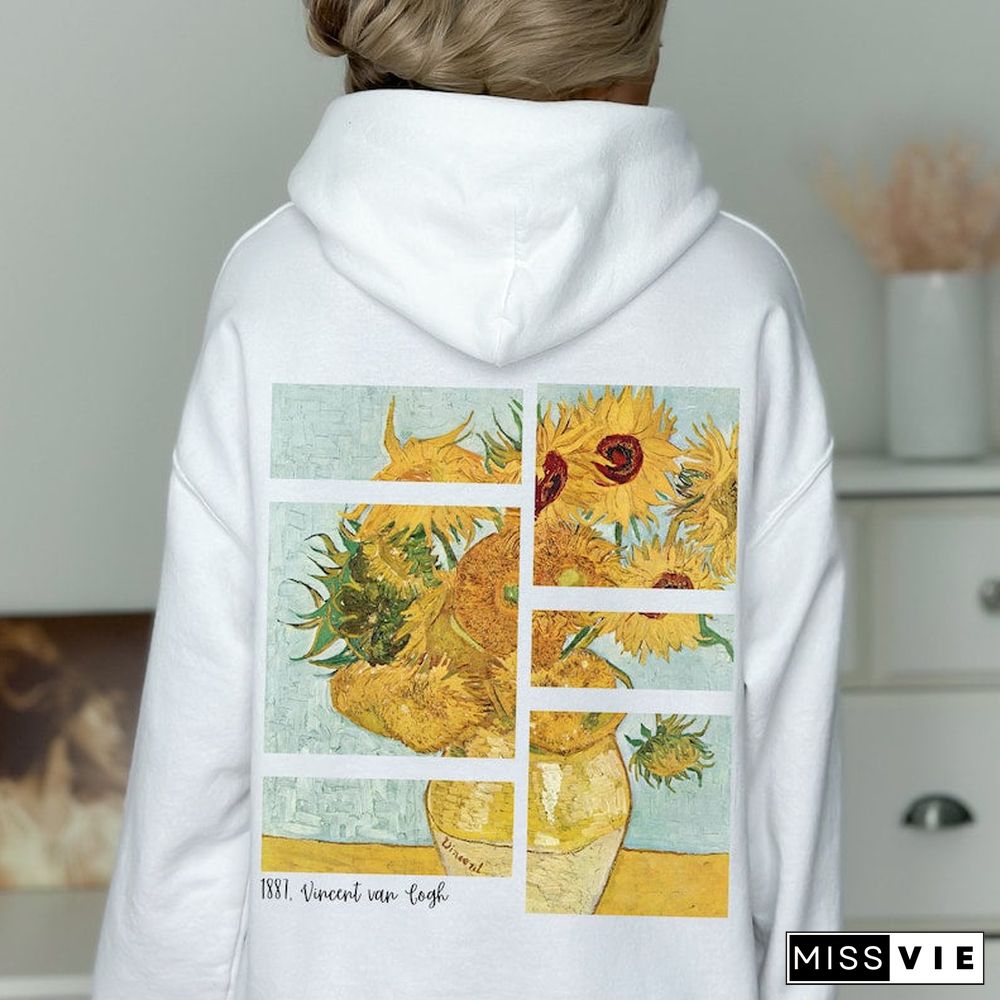 Sunflowers Hoodie Vincent Van Gogh Art Retro Vintage Hoodie