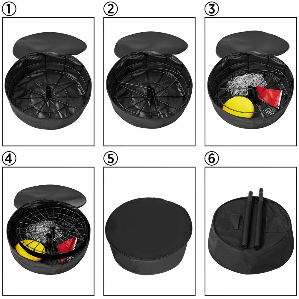 SmileMart 24-Chain Disc Golf Goal for Target Practice with Carrying Bag and 3 Discs， Black