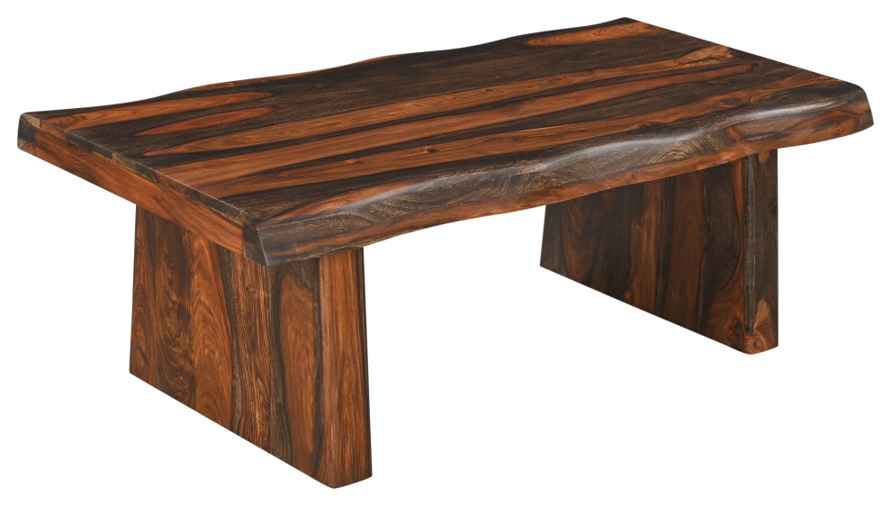 Damian Live Edge Wood Coffee Table   Rustic   Coffee Tables   by Taran Design  Houzz