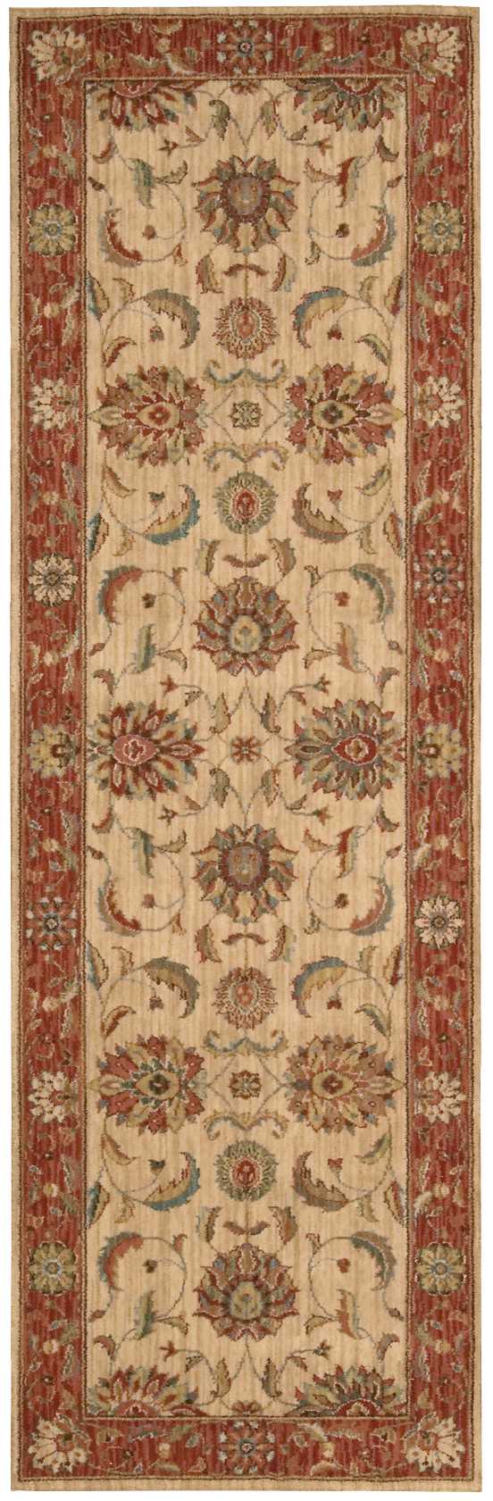 Living Treasures Ivory/Red Rug