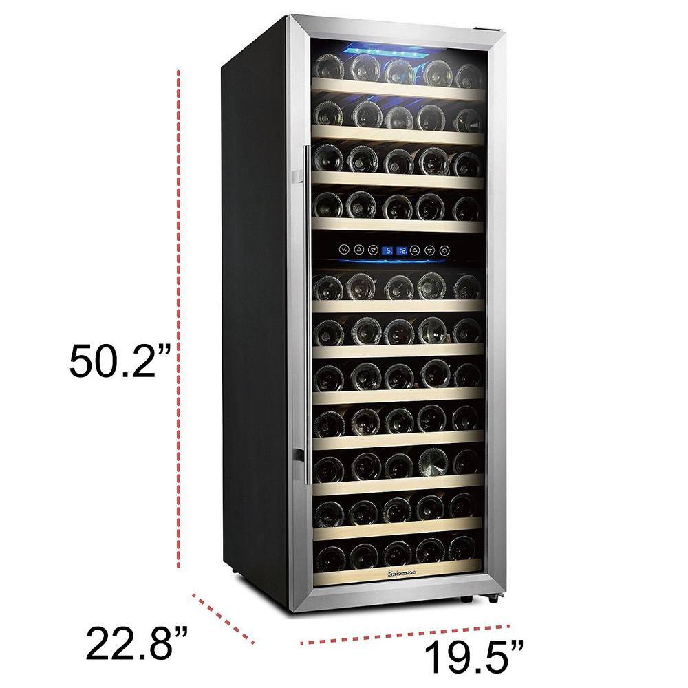 Kalamera 73 Bottle Compressor Wine Cooler Dual Zone with Touch Control - Frost Free - Free standing KRC-73DZF