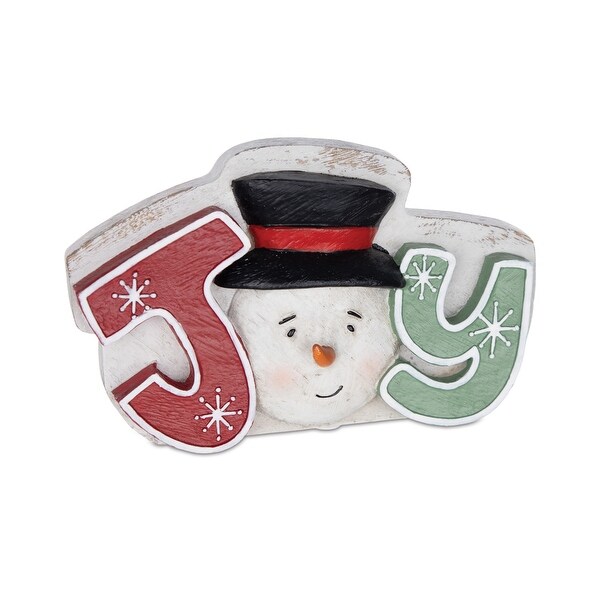 Snowman Noel Joy Snow Tabletop Sign (Set of 3)