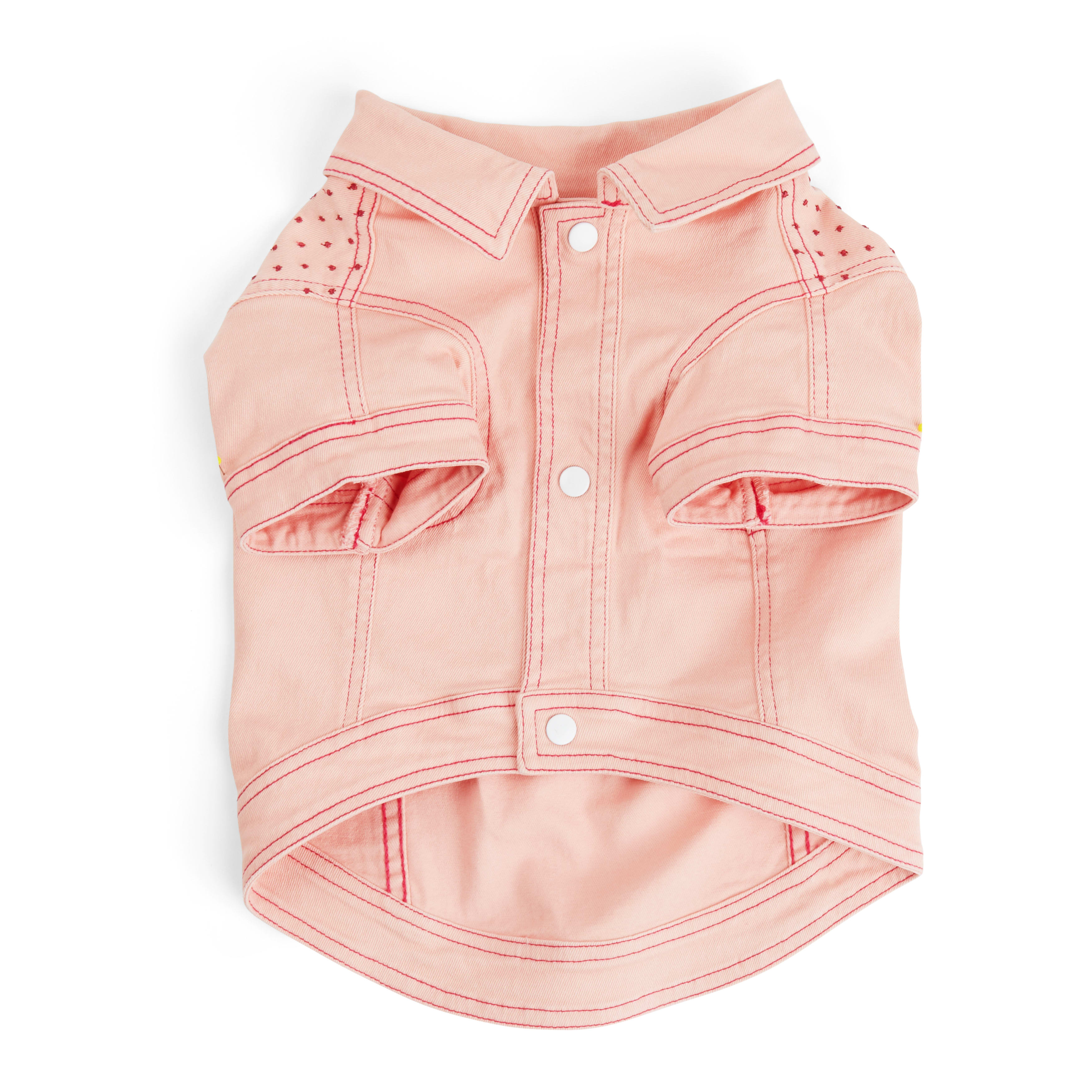 YOULY Pink Denim Jacket for Dogs， XX-Small