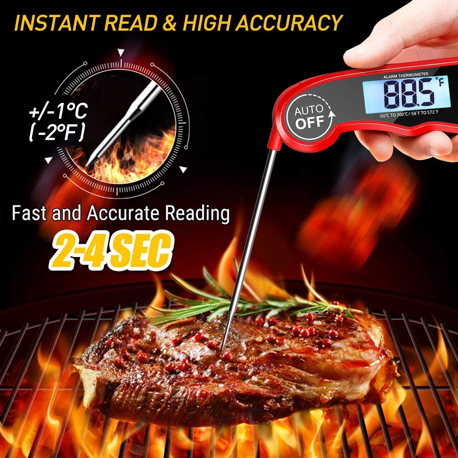 Digital Meat Thermometer Instant Read Grill Thermometer Kitchen Thermometer Digital Cooking