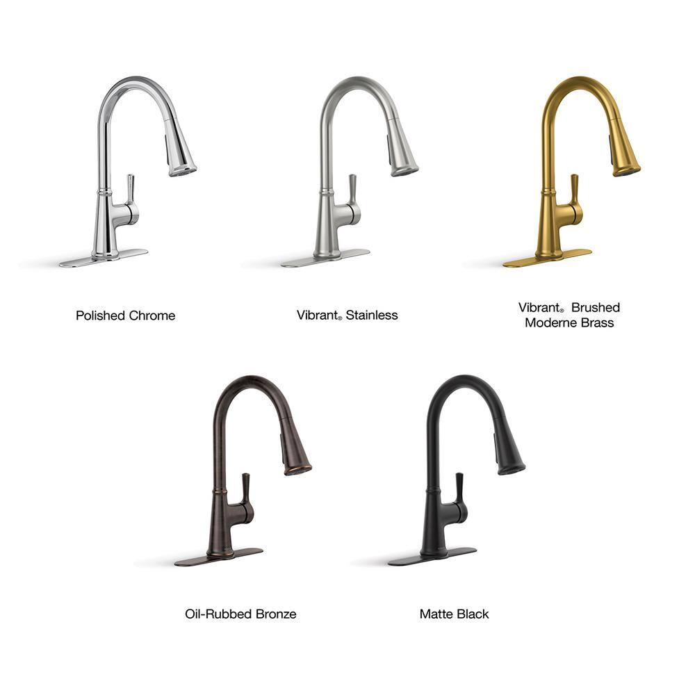 KOHLER Tyne Single-Handle Pull-Down Sprayer Kitchen Faucet in Vibrant Stainless K-R21415-VS