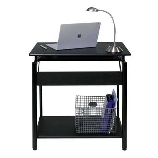 OneSpace 30 in. Rectangular Black Computer Desk with Keyboard Tray 50-1001