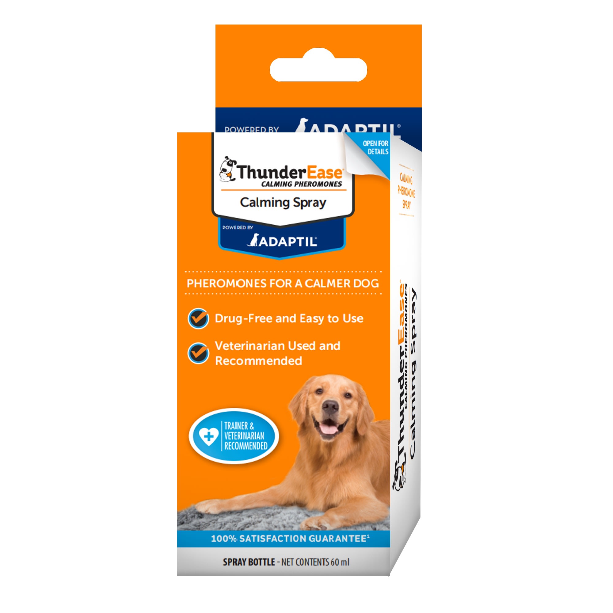 ThunderWorks ThunderEase Pheromone Calming Spray for Dogs， 60 ml.