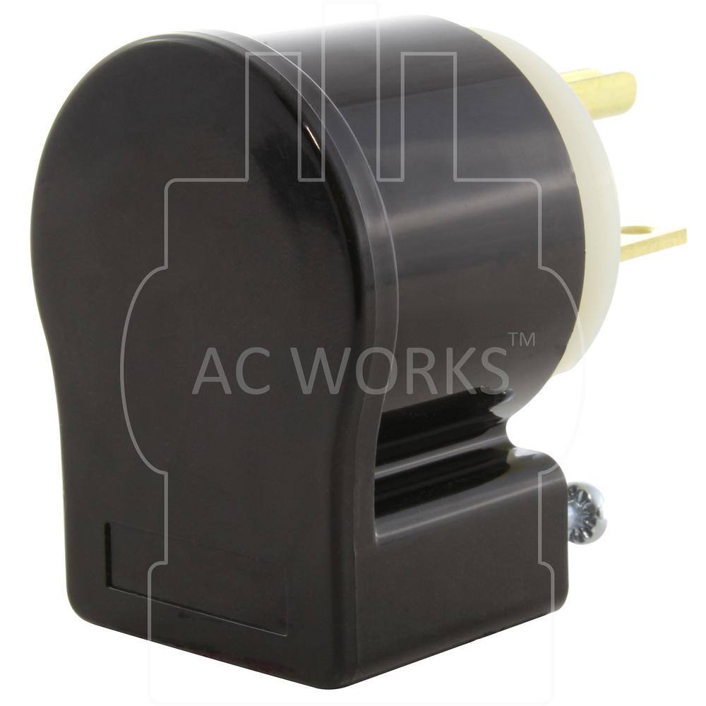 AC WORKS 20 Amp 125-Volt NEMA 5-20P All Angles Elbow Industrial Heavy Duty Grade Male Plug ASE520P