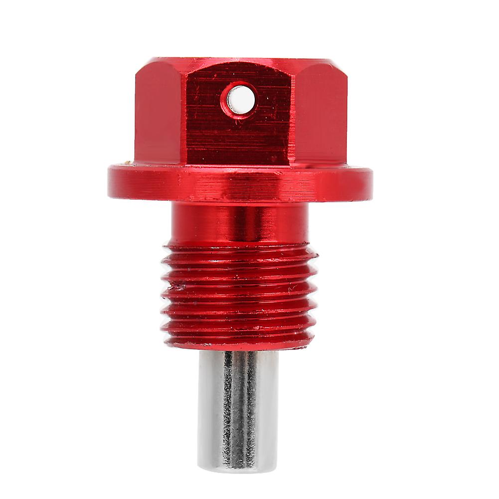 M12 * 1.25 Red Aluminum Alloy Car Magnetic Engine Oil Pan Drain Bolt Screw