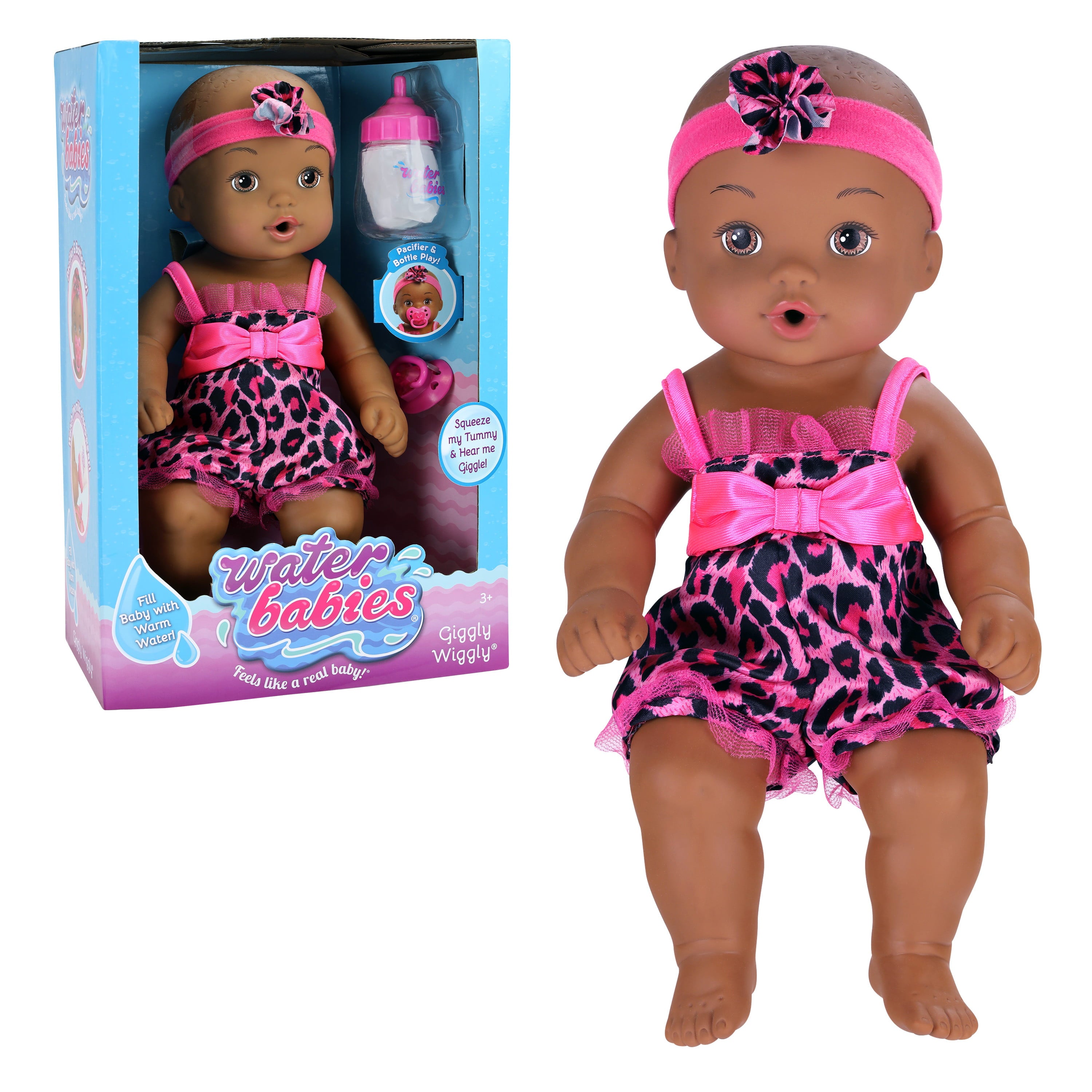 Waterbabies Doll Giggly Wiggly, Pink Safari,  Kids Toys for Ages 3 Up, Gifts and Presents