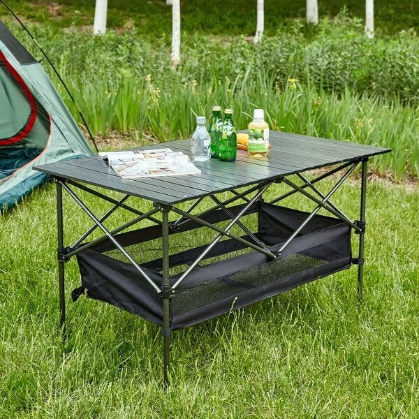 Folding Outdoor Table with Carrying Bag，Lightweight Rectangular Table