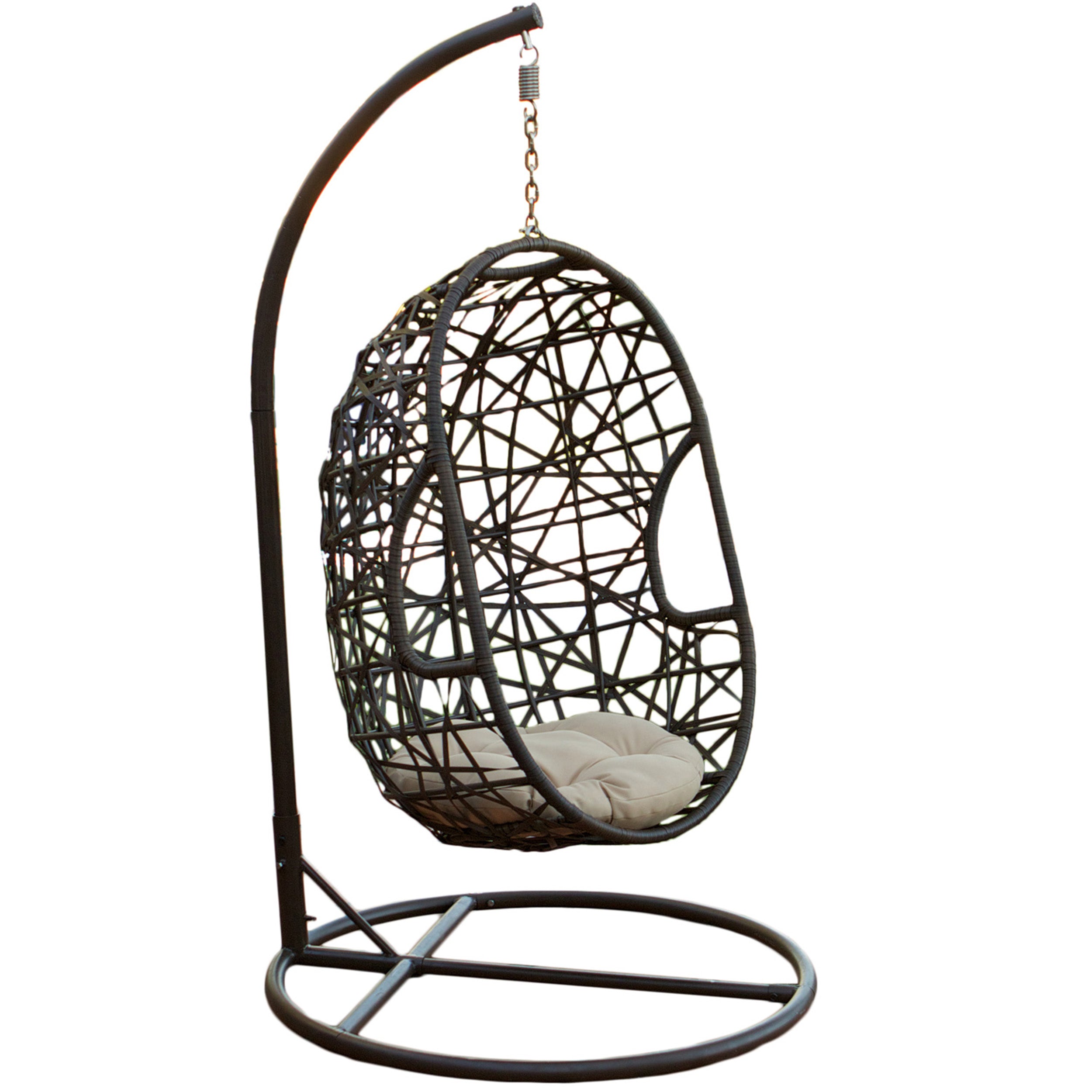 Guerneville Outdoor Brown Wicker Hanging Teardrop / Egg Chair