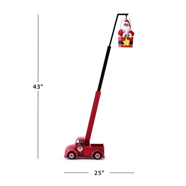 Santa Claus Cherry Picker Animated Musical Christmas Decoration