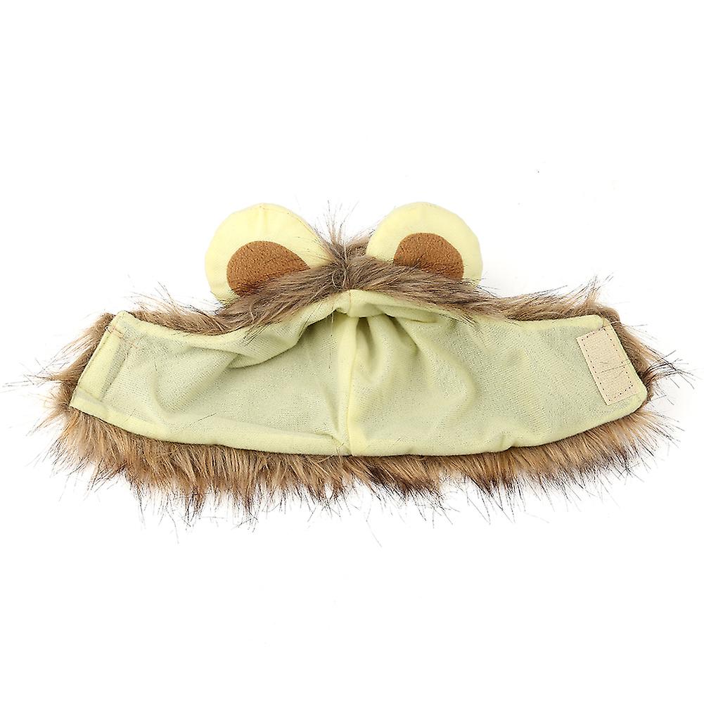 Funny Cute Lion Mane Wig Autumn Winter Hat Cap for Pet Gog Cat Halloween Theme Party Costume S