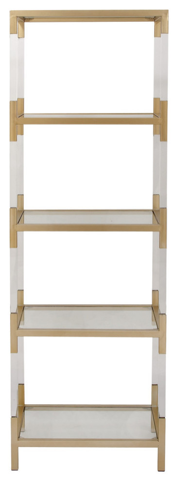 Contemporary Gold Acrylic Shelving Unit 56936   Contemporary   Bookcases   by Brimfield  ampMay  Houzz