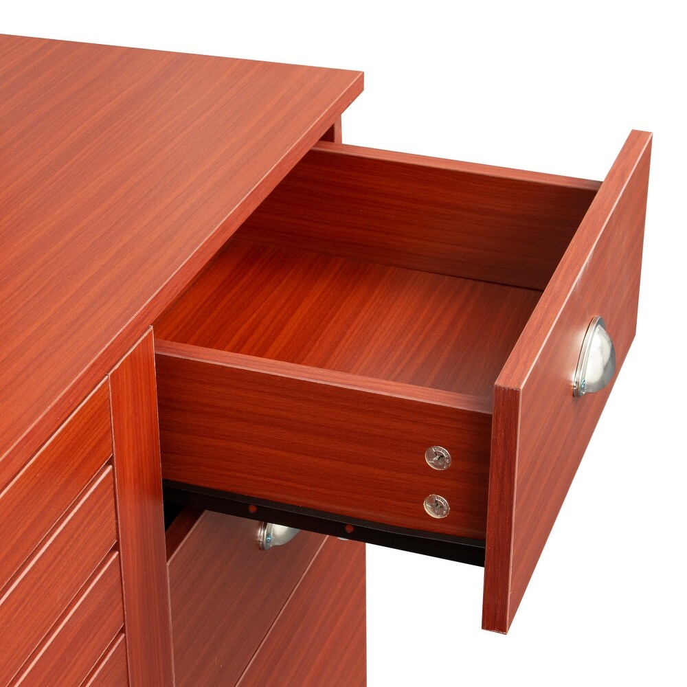 Home Office Wood Computer Desk with Hutch