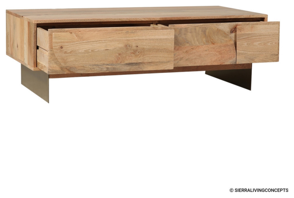 Whitehawk Mid Century 2 Transitional Drawer Coffee Table   Rustic   Coffee Tables   by Sierra Living Concepts Inc  Houzz