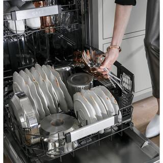 Cafe 24 in. Built-In Top Control Matte White Dishwasher wStainless Steel Tub 3rd Rack 39 dBA CDT875P4NW2