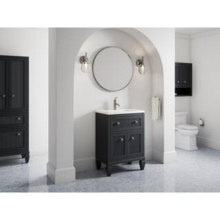 KOHLER Hearthaven 24.5625 in. W x 18.0625 in. D x 35.8125 in. H Bathroom Vanity in Slate Grey with Quartz Top K-33535-ASB-1WX