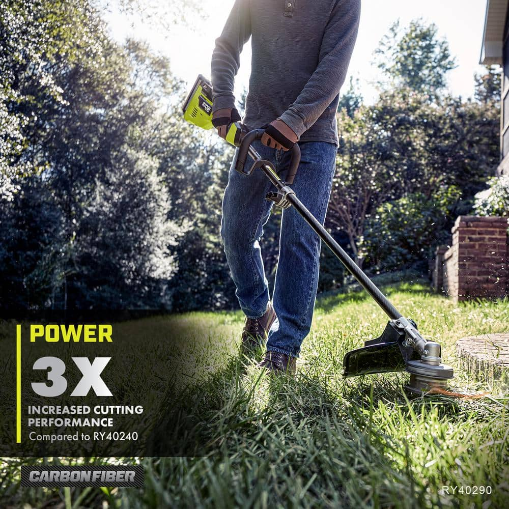 RYOBI 40V HP Brushless 21 in. Cordless Walk Behind Self-Propelled Lawn Mower & Trimmer - (3) Batteries/(2) Rapid Chargers RY401140-4X