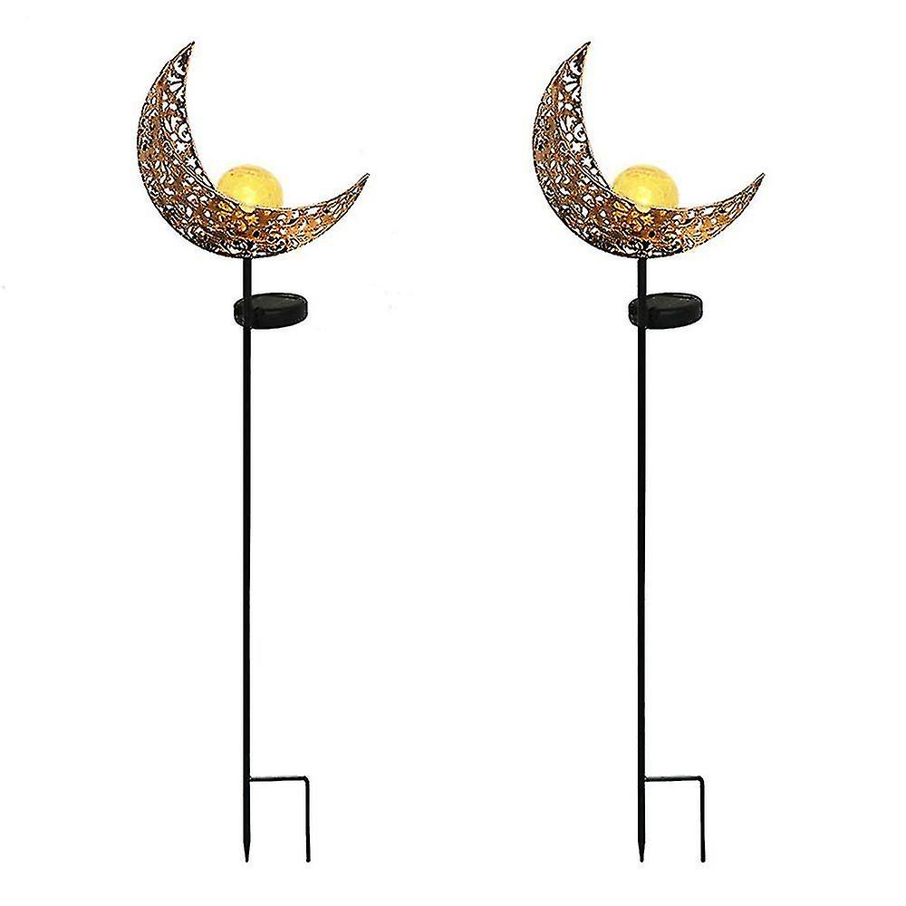 Solar Power Half Moon Crescent Led Stake Light Garden Lawn Yard Outdoor Lamp Decoration