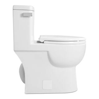 Icera Malibu II 1-piece 1.28GPF Single Flush Round-Front Toilet in White Seat Included C-6360.01