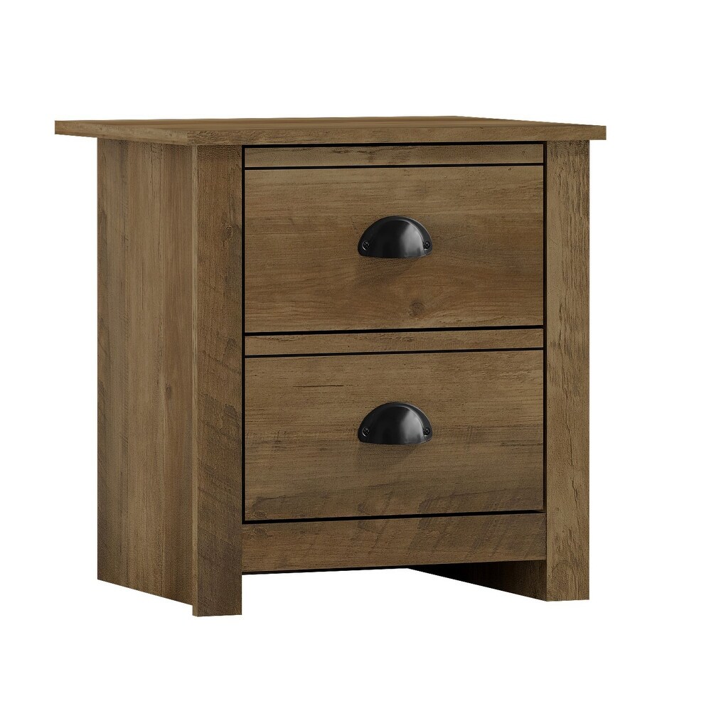 GALANO Geordano 2 Drawer Bedside Table Cabinet Nightstand w/Drawers Storage 20 in. × 16.3 in. × 18.9 in.