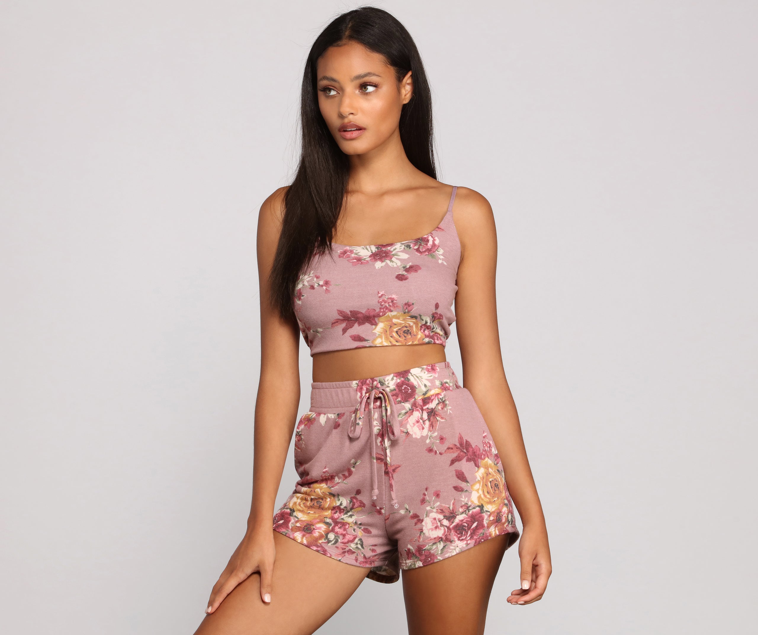 Floral Dreams Cropped Pajama Tank