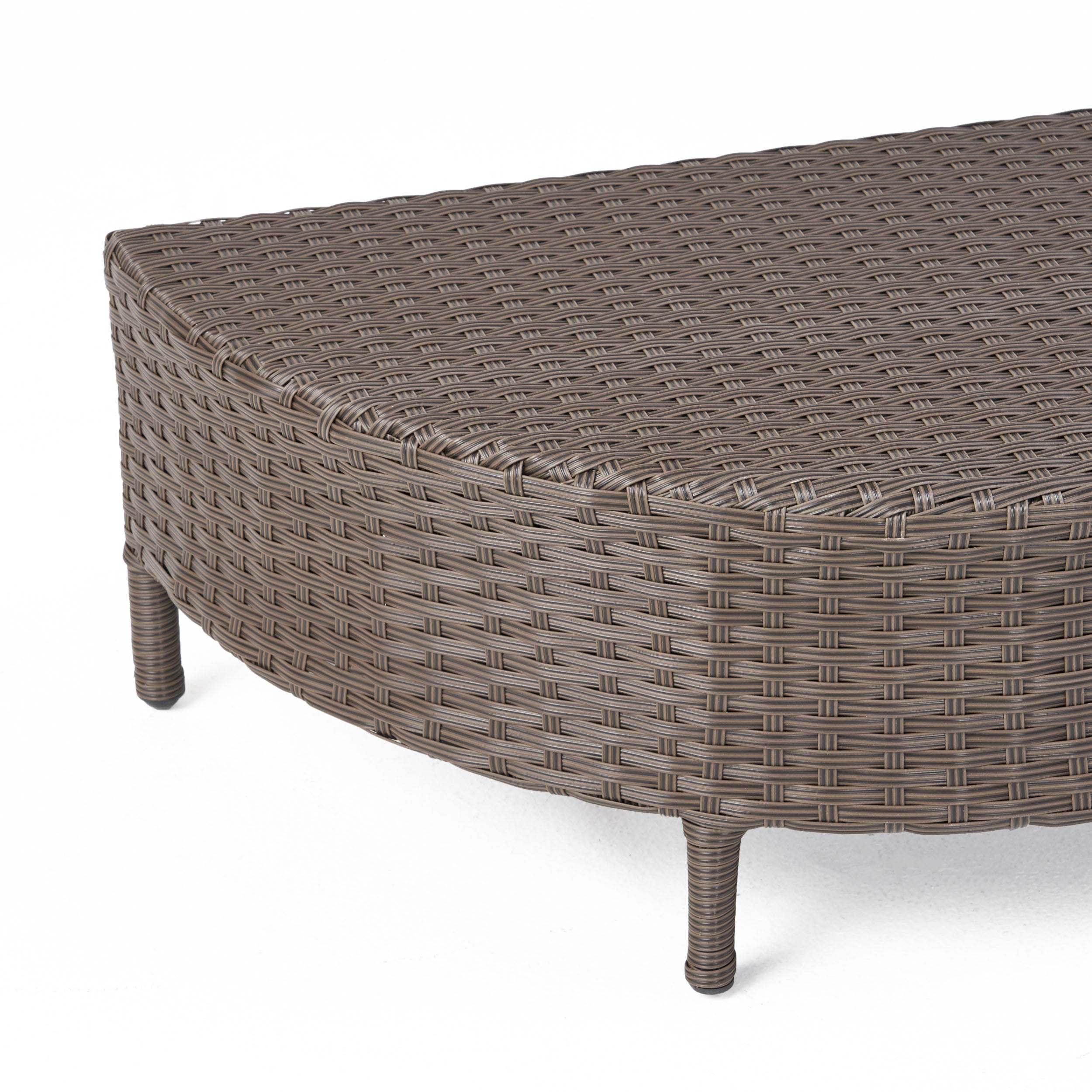 Harper Outdoor Wicker Half-Round Coffee Table