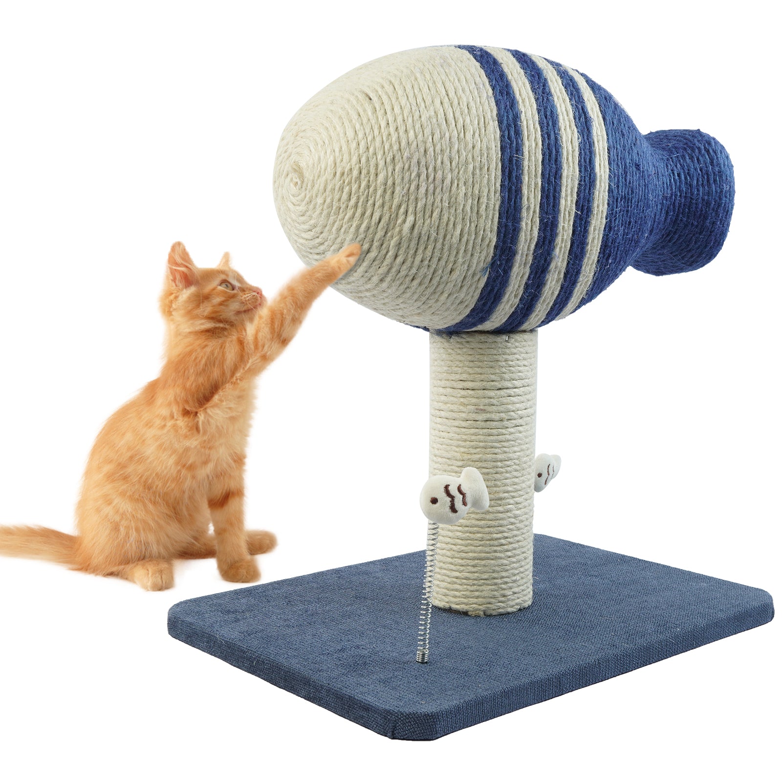 QBLEEV Cat Scratching Post Natural Sisal Flying Fish Cat Scratch Board Vertical Cat Scratch Post Toy Indoor Pet Toy for Cats and Kittens