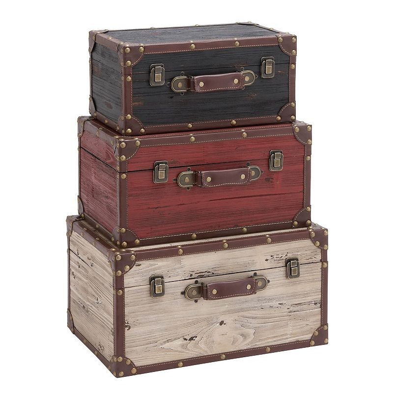 Stella and Eve Farmhouse Storage Trunk 3-piece Set