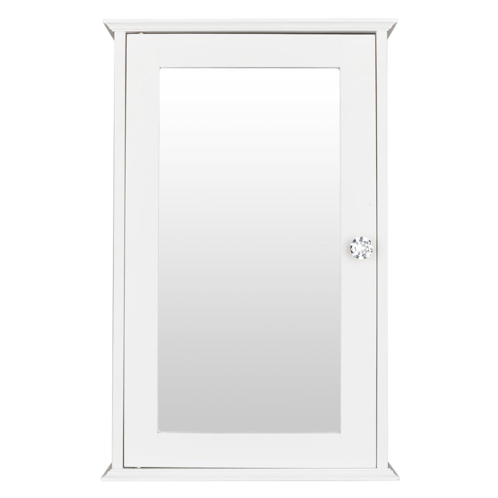 Ktaxon Bathroom Cabinet Wall Mount Mirrored Medicine Cabinet Storage Organizer with Single Door and Adjustable Shelves White