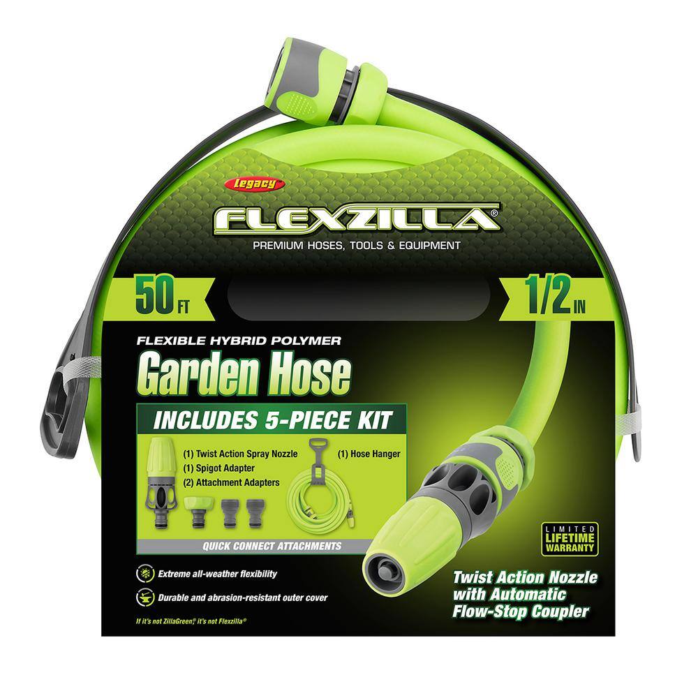 Flexzilla 12 in. x 50 ft. Quick Connect Attachments with Garden Hose Kit HFZG12050QN