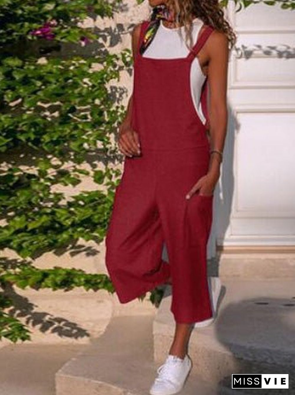 Women'S Jumpsuits Casual Solid Sling Wide Leg Jumpsuit