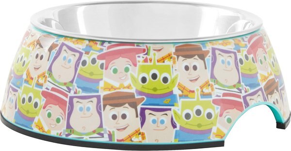 Pixar Toy Story Non-Skid Stainless Steel with Melamine Stand Dog and Cat Bowl