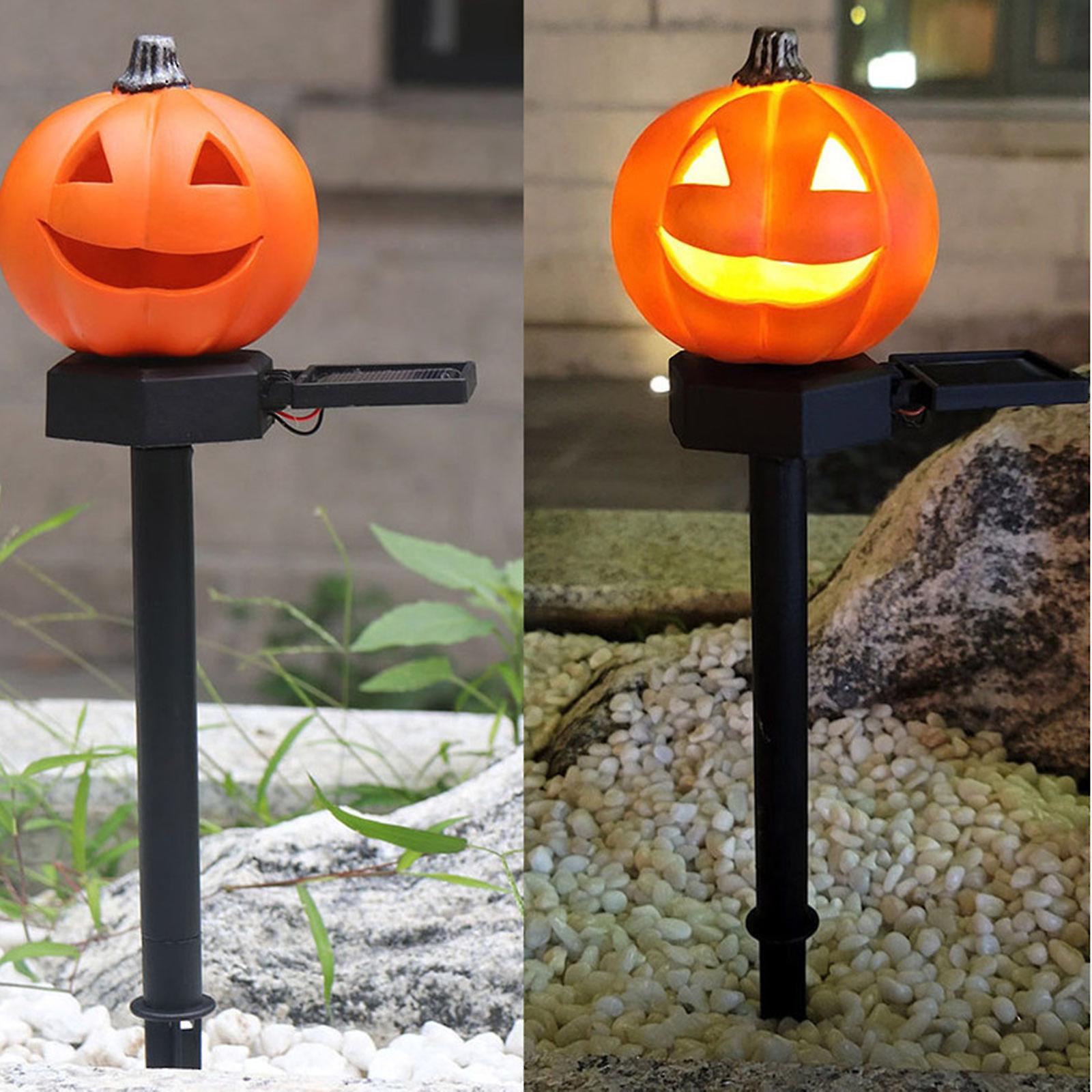 Halloween Solar Lawn Light Pumpkin Outdoor Landscape Decorative Festive Lamp For Patio Garden Yard Path No.253814