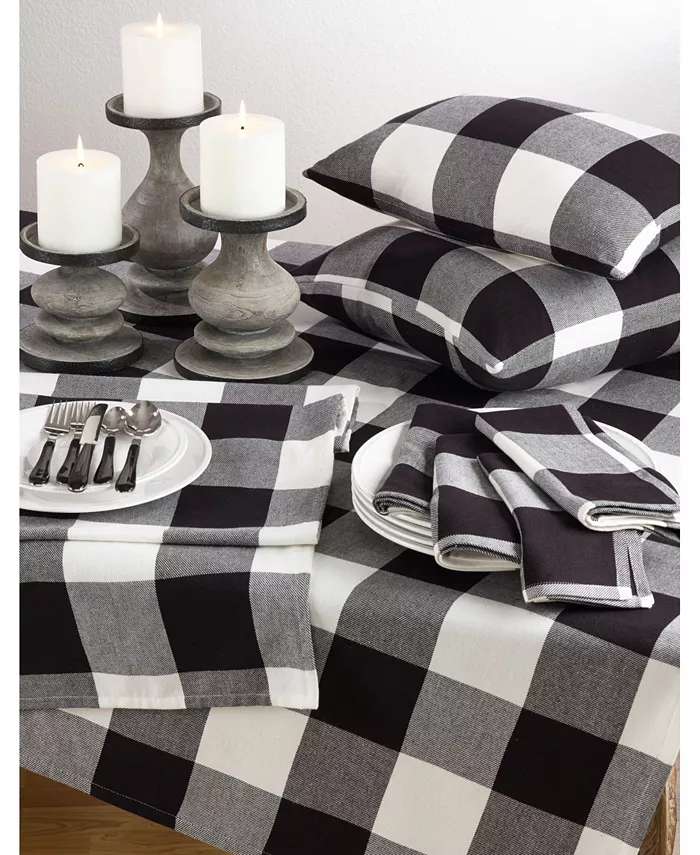 Saro Lifestyle Cotton Table Runner with Buffalo Plaid Pattern 16 x 108