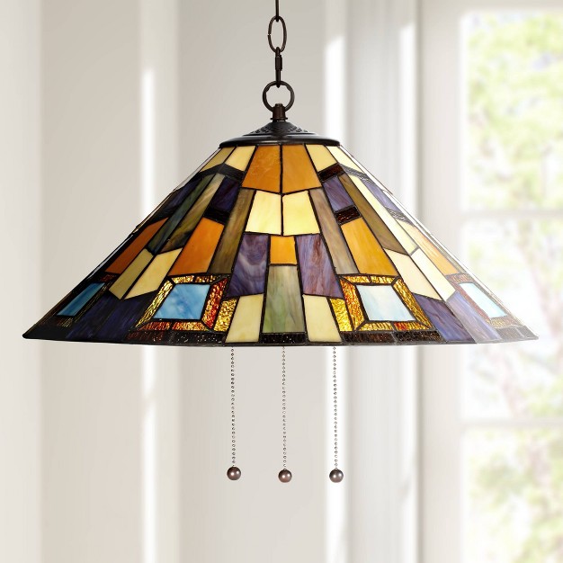 Wide  Style Art Glass Fixture For Dining Room House colors May Vary