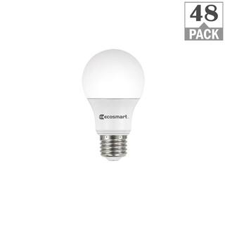 EcoSmart 40-Watt Equivalent A19 Dimmable ENERGY STAR LED Light Bulb Soft White (48-Pack) B7A19A40WESD14