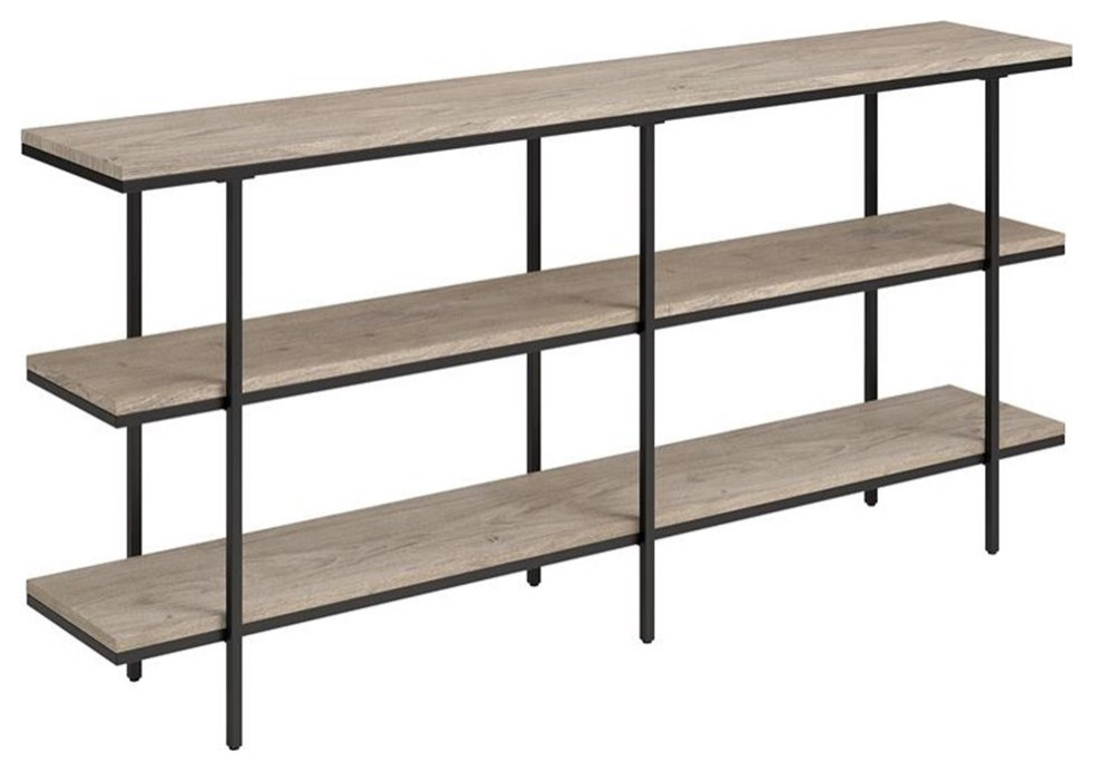 Maklaine Contemporary 64 quotSteel Console Table in Gray   Industrial   Console Tables   by Homesquare  Houzz