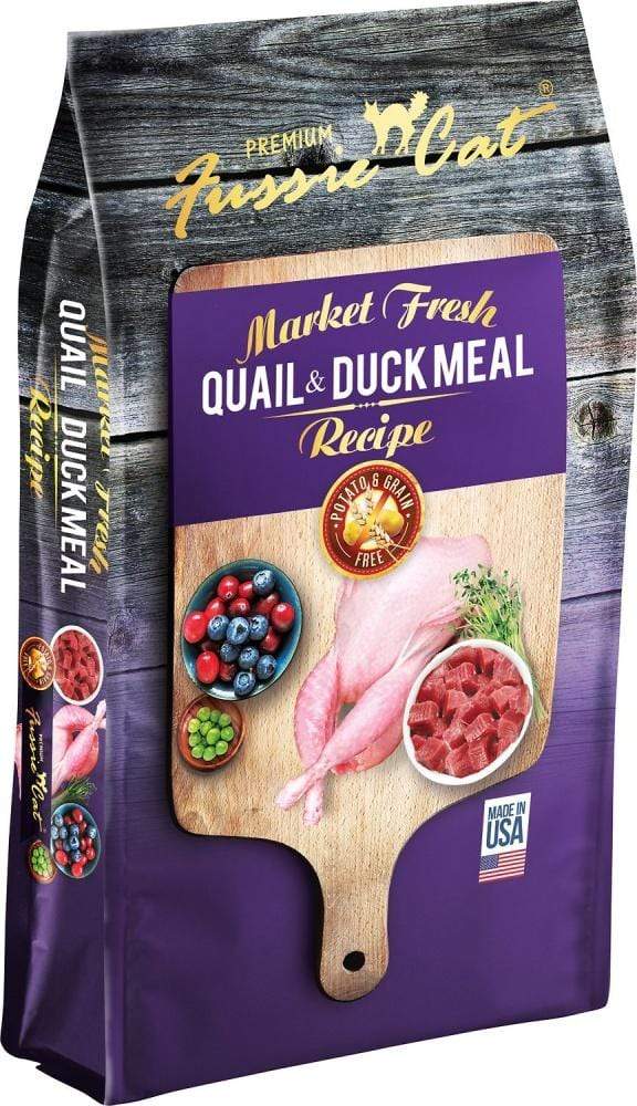 Fussie Cat Market Fresh Grain Free Quail and Duck Meal Recipe Dry Cat Fo