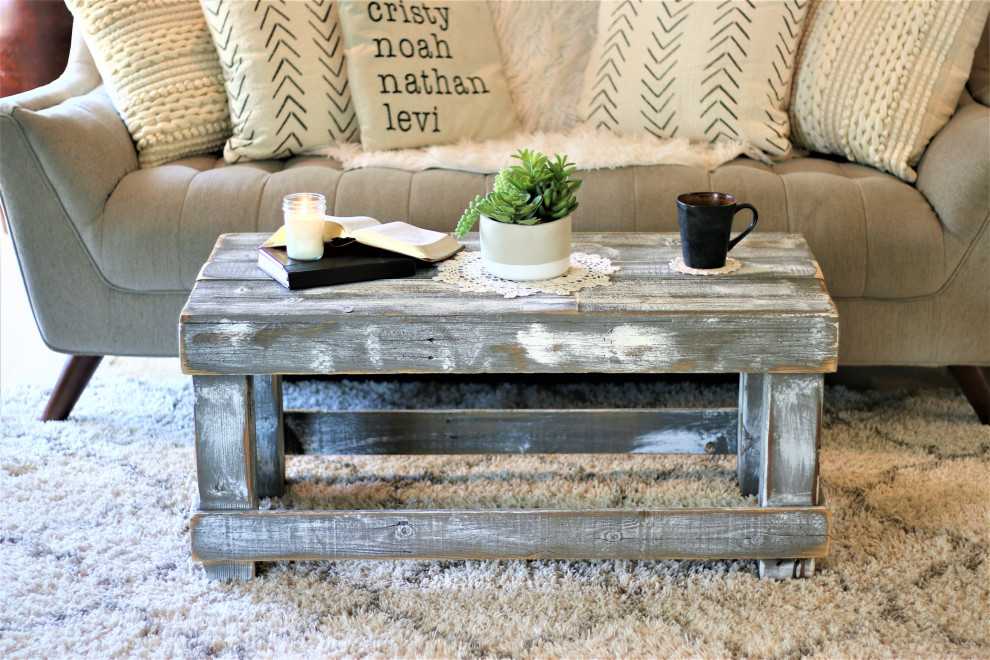 Gray Original Coffee Table No Shelf   Farmhouse   Coffee Tables   by Doug and Cristy Designs  Houzz